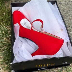 IDIFU Red Women's Heels